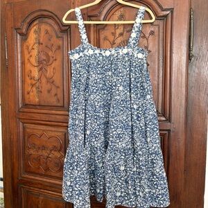 Mi Golondrina Navy and White Floral Dress